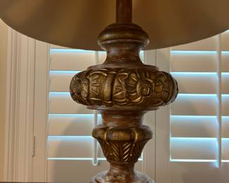Elegant Ornate Table Lamp with Pleated Shade