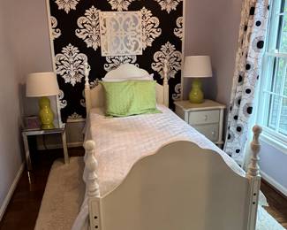Lewis of London White Scalloped Headboard Twin Bed