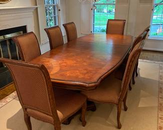 Exquisite Wooden Dining Table with Inlay