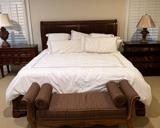 Like New Ethan Allen King Sleigh Bed