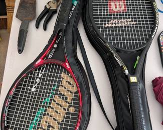 Wilson and Prince tennis racquets
