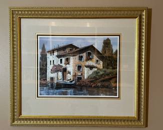 Guido Borelli Framed “Riverside Reflections” 3/550