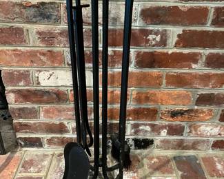 Black Wrought Iron Fireplace Tool Set