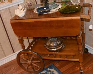 Beautiful Hard Rock Maple Tea Cart