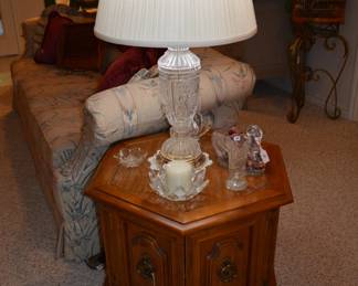 High quality solid wood end tables
Crystal lamp