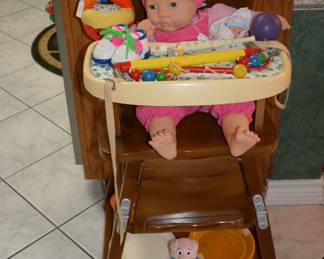 Antique convertible high chair