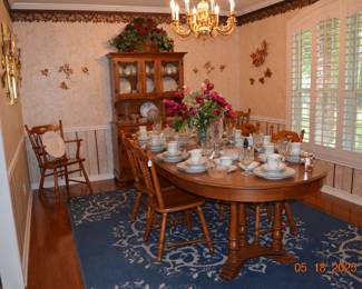 Hard Rock Maple Dining Set with 2 leaves and 6 chairs
Beautiful Blue Rug