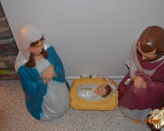 Mary, Joseph and Baby Jesus Blow Molds