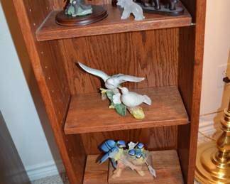 Solid oak revolving display shelf