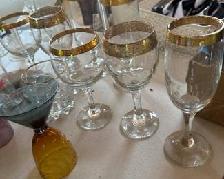Vintage glass and bar ware