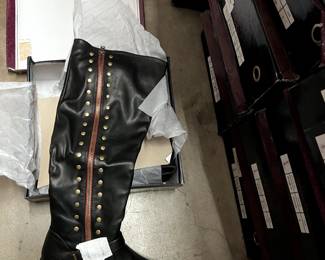 product sample. furx leather riding boots $10