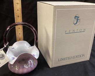 1995 FENTON RIB OPTIC BASKET #1044 SIGNED BILL FENTON & M. NICHOLS