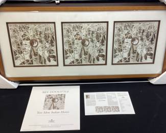 BEV DOOLITTLE SIGNED # ‘’TWO MORE INDIANHORSES’’ PRINT, ALL # 43,124 of 48,000
53’’ by 24’’ in FRAME