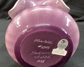 1995 FENTON RIB OPTIC BASKET #1044 SIGNED BILL FENTON & M. NICHOLS