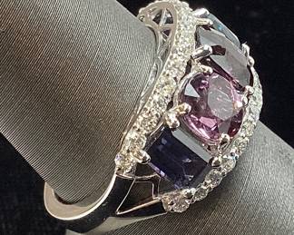 PLATINUM SPINEL & DIAMOND RING, SIZE 7, 4.69cts SPINELS, 0.68cts DIAMONDS, 6.2g TOTAL WEIGHT, GGA APPRAISAL $8,620.00