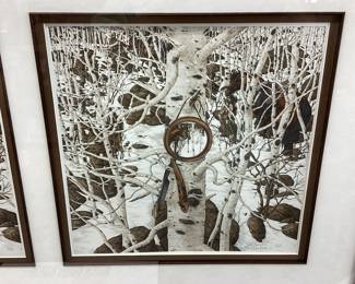 BEV DOOLITTLE SIGNED # ‘’TWO MORE INDIANHORSES’’ PRINT, ALL # 43,124 of 48,000
53’’ by 24’’ in FRAME