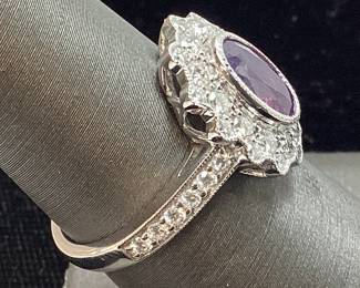 PLATINUM SAPPHIRE & DIAMOND RING, SIZE 7, RARE G.I.A. CERTIFIED UNHEATED KASHMIR SAPPHIRE, 2.26cts SAPPHIRE, 0.91cts DIAMONDS, 7.2g TOTAL WEIGHT, AIGL APPRAISAL $18,875.00