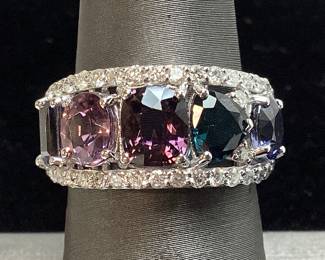 PLATINUM SPINEL & DIAMOND RING, SIZE 7, 4.69cts SPINELS, 0.68cts DIAMONDS, 6.2g TOTAL WEIGHT, GGA APPRAISAL $8,620.00