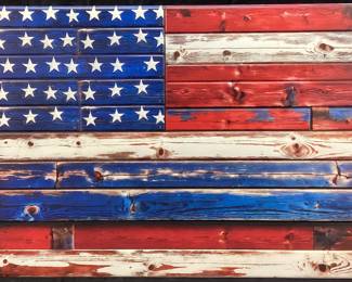 AMERICAN FLAG TIN SIGN, 35’’W