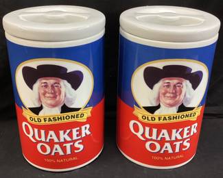 PAIR OF QUAKER OATS 1997 CERAMIC COOKIE JARS
