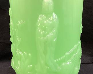 FENTON JADEITE EMPRESS MANDARIN VASE, 7.5"