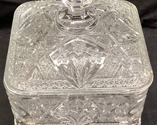 INDIANA GLASS GARDEN PINK PATTERN FOOTED HONEY KEEPER