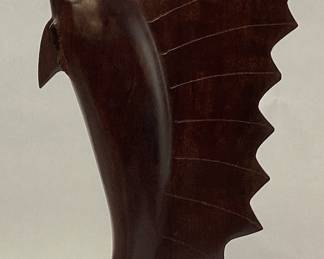 CARVED MAHOGANY SAILFISH, 16.5’’H