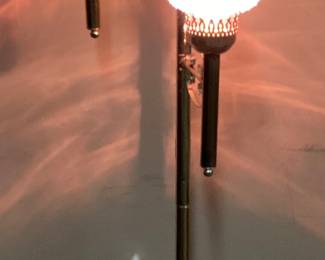 VTG. FENTON CRANBERRY OPALESCENT HOBNAIL 3 LIGHT POLE LAMP