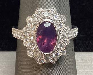 PLATINUM SAPPHIRE & DIAMOND RING, SIZE 7, RARE G.I.A. CERTIFIED UNHEATED KASHMIR SAPPHIRE, 2.26cts SAPPHIRE, 0.91cts DIAMONDS, 7.2g TOTAL WEIGHT, AIGL APPRAISAL $18,875.00