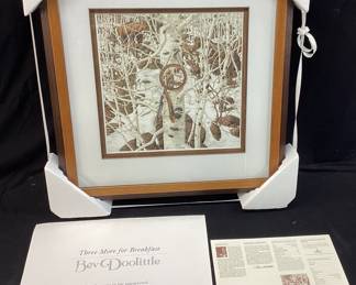 BEV DOOLITTLE ‘’THREE MORE FOR BREAKFAST’’SIGNED #19,103 of 20,000
26’’ by 26’’ in FRAME