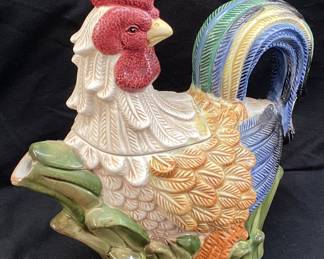 JAY IMPORTS ROOSTER TEAPOT, 9’’H