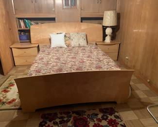 Queen Size Bed -built-in End Tables, Men's Dresser
