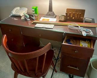 This is a cool mcm desk with matching chair.