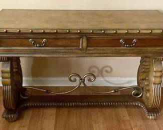 Faux Leather Top Table