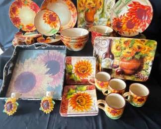 Collection of Sunflower Dishes Bowls