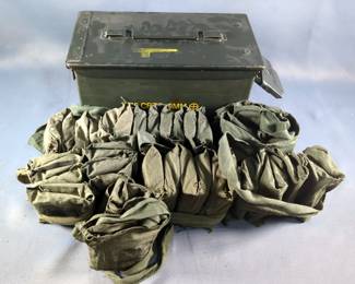 30 Cal Ball Ammo, Approx 780 Rds, On 10-Rd Stripper Clips, In Bandoliers, In Metal Ammo Can