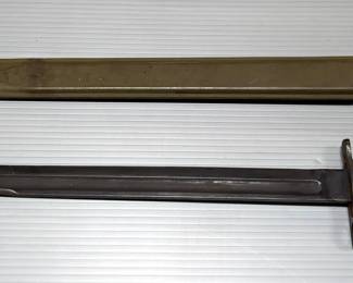 1918 US SA Sword Bayonet, Flaming Bomb On Blade, 15.75" Blade, Comes In USN MK1 Scabbard