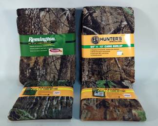 Remington And HS Hunter's Camo Burlap, And H.S. Camo Netting, Qty 2, All New, All 54" X 12'