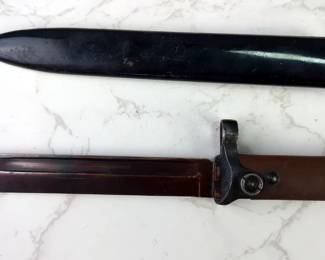 Italian M1938 Carcano Folding Bayonet, 6.75" Blade, In Scabbard