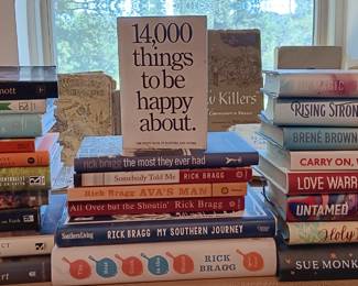 A reader's and writer's reading collection: Anne Lamott, Rick Bragg, Brene Brown; wide variety of audio CD books and DVD movie/series selections.