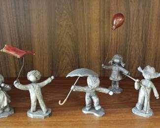 Sweet little pewter playground kids