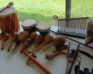 Fun instruments, shells and stuff kids love to explore