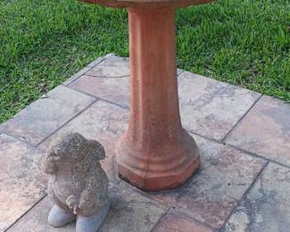 Bunny guards the bird bath and band of brothers