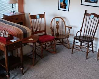 Assorted small tables, chairs and rockers
