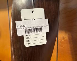 MCM Style Twisted Wood Floor Lamp