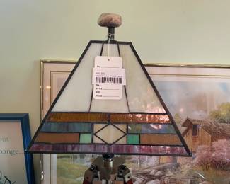 Stained Glass Tripod Lamp