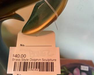 Brass Style Dolphin Sculpture