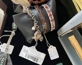 Michaela Bracelet, Vintage Sterling Charm Bracelet (B)