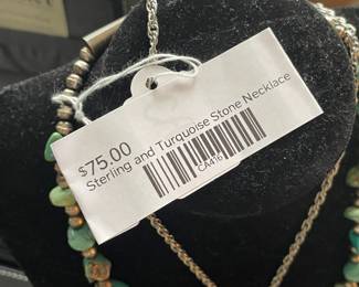 Sterling and Turquoise Stone Necklace