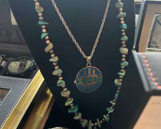 Sterling and Turquoise Stone Necklace